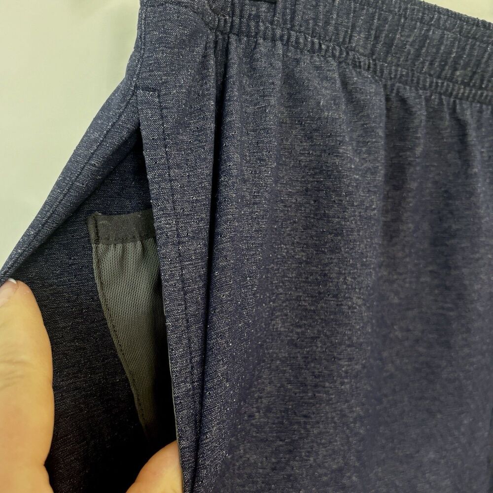 Rhone Performance Active Shorts Mens L Blue Stretch Zip Pocket 7” Inseam Running - Picture 6 of 10